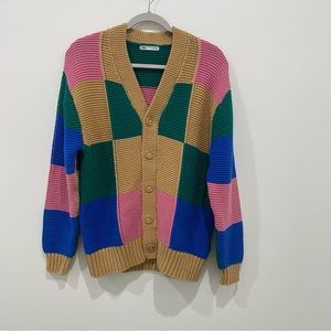 Zara mens colorblock cardigan.